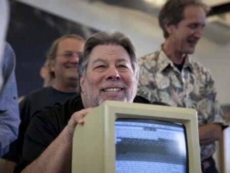 Steve Wozniak mit Computer